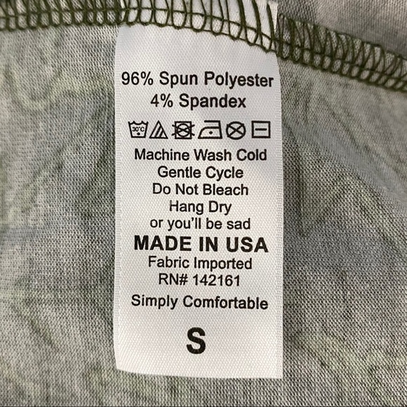 LuLaRoe Irma Green Leaf Print Tunic Top Small - Picture 8 of 9